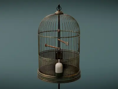 Bird Cage Low-poly 3D model