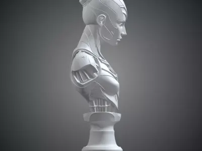 Cybernetic Female Android Bust PM-302 3D print model