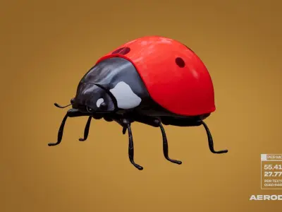 Vincenzo the Ladybug - Rigged Animated Character - AR - VR 3D model