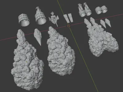Gaslands - Rocket Engine and Thrust Effects 3D print model