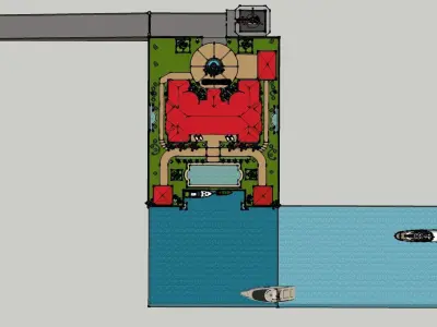 Very Posh Mansion that is situated by the sea 3D model