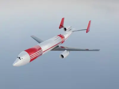 Trijet Widebody Concept - Custom made Jetliner Low-poly 3D model