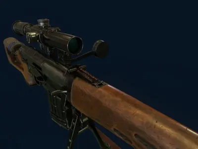 SVD - Dragunov Sniper Rifle  Low-poly 3D model