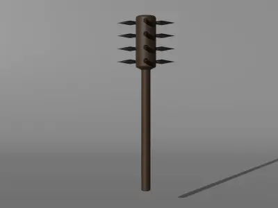 MIDDLE AGE WOOD MACE Free low-poly 3D model