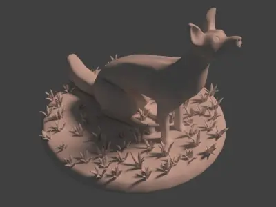 Fox in the Field Free 3D model