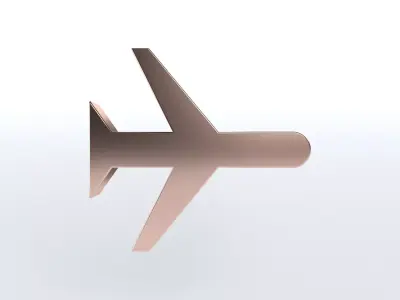 Airplane Mode Symbol v1 008 Low-poly 3D model