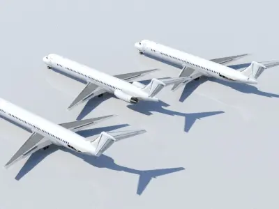 McDonnell Douglas MD80 scrapyard Low Poly Low-poly 3D model