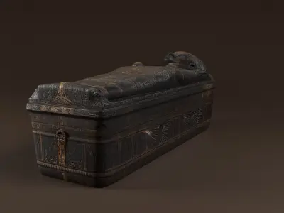 Sarcophagus Egyptian Stone Low-poly 3D model