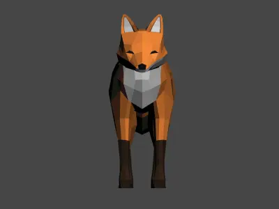 Lowpoly fox Low-poly 3D model