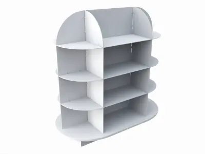 Store oval glass double sided display shelf 3D model