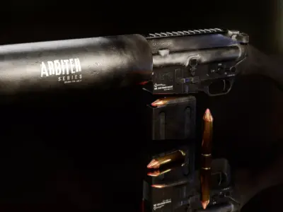 Arbiter 450 Bushmaster - Sawed off AR Low-poly 3D model