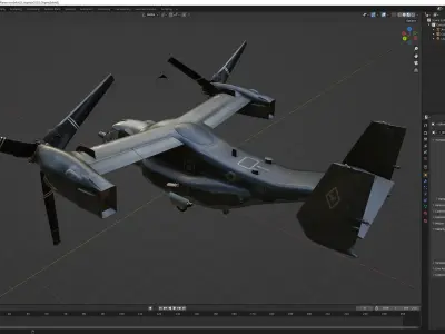 V22 Osprey Tiltrotor Helicopter Low-poly 3D model
