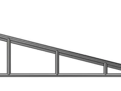 Rampla metal frame with two ladders 3D model