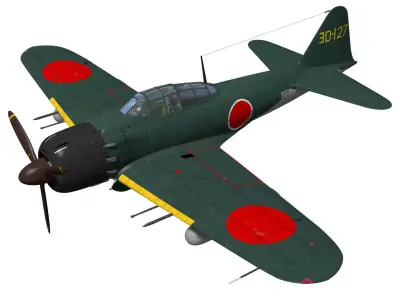 A6M7 Zero fighter Type 62 3D model
