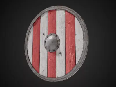 Medieval Viking Shield Low-poly 3D model purchase