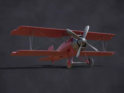 ww biplane  Low-poly 3D model