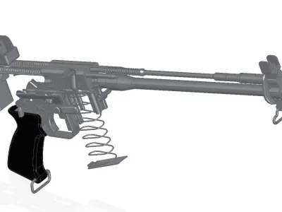 AR-180 assault rifle 3D model
