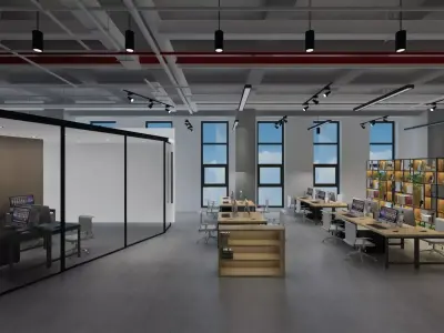 Startup Company Office Set 3D model