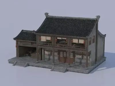 Old houses 3D model