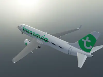 Transavia Boeing 737-800 low poly 3D Model Low-poly 3D model