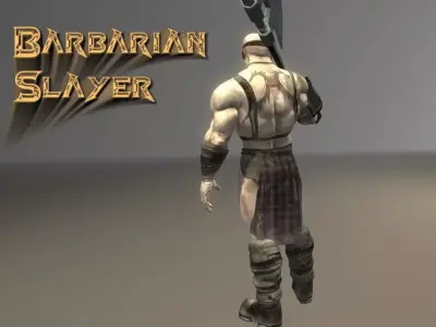 Barbarian Slayer Low-poly 3D model