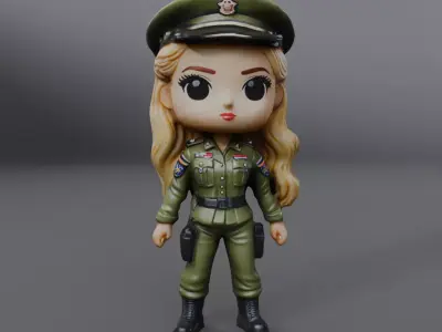 military funko doll 3D model