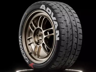 Yokohama Advan A052 Big Logos Dust 3D model