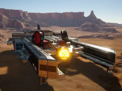 Waverider Spaceship 3D Model from CW DCs Legends of Tomorrow Low-poly 3D model