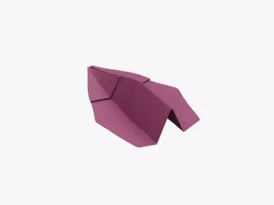 Paper Plane Maroon Low-poly 3D model