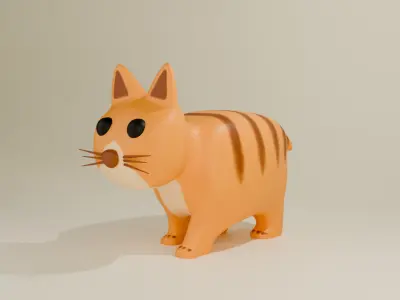 lowpoly cat walk animation Low-poly 3D model