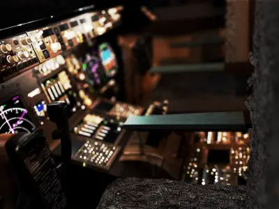 Boeing 747 Airplane Cockpit 3D model