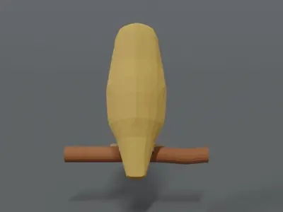 Low Poly Cartoon Barn Owl Low-poly 3D model