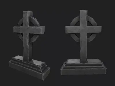 Gravestone Low-poly 3D model