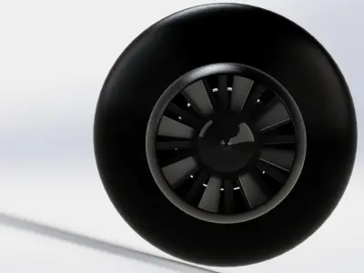 Aircraft gas turbine 3D model