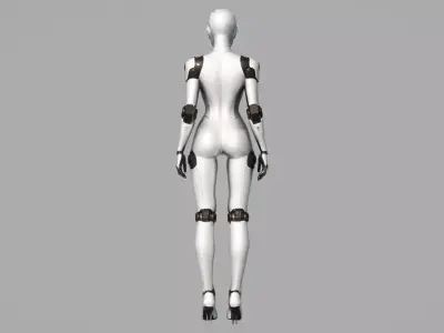 HUMANROBOT   Sleek White Cybernetic Model Low-poly 3D model