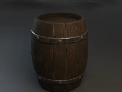 stylized barrel Free low-poly 3D model buy