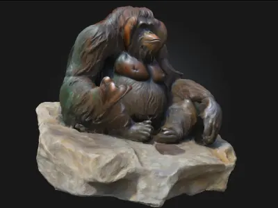 Orangutan Serenity Realistic Primate Model 3D model