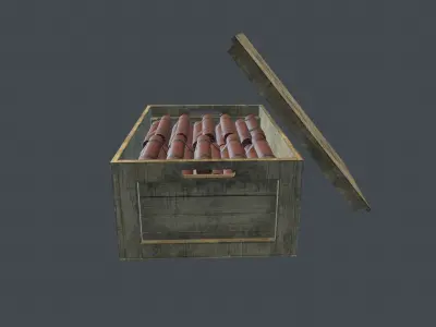 Box With Dynamite Packs PBR Game Ready Low-poly 3D model