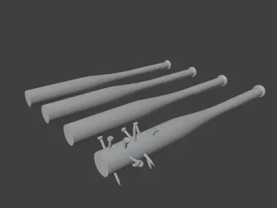 Baseball Bats Free low-poly 3D model