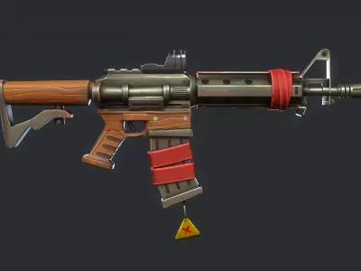 Stylized M4 carbine Weapon Low-poly 3D model