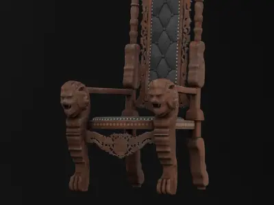 Throne Chair Low-poly 3D model