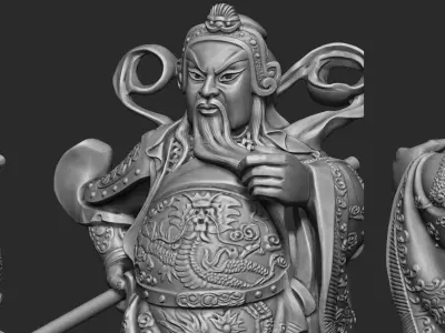 Guan-Yu Character Sculpture Zbrush 2019 HighPoly 3D model