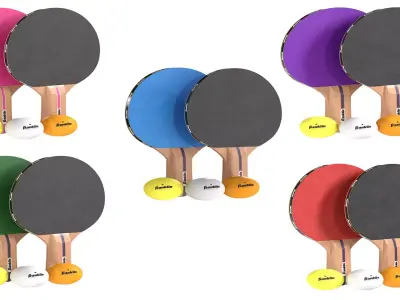 Table tennis paddle collectoin Low-poly 3D model