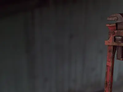 PBR Pipewrench Low-poly 3D model