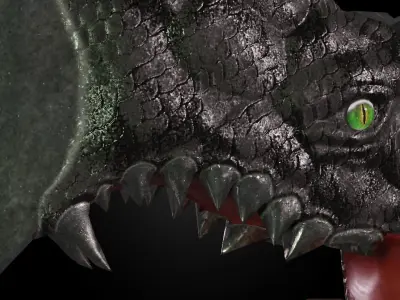 Dragon battleaxe Low-poly 3D model