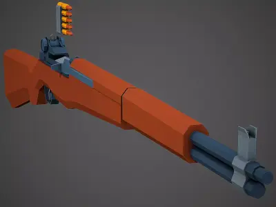 Stylized M1 Garand Low Poly Mobile Ready Low-poly 3D model