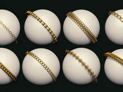 63 SCI-FI CHAIN IMM BRUSHES FOR ZBRSUH HIGH and LOWPOLY Low-poly 3D model