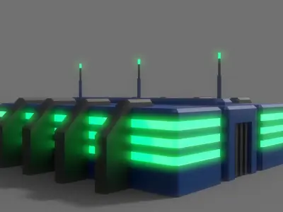 PBR Sci-Fi Building A10 Low-poly 3D model