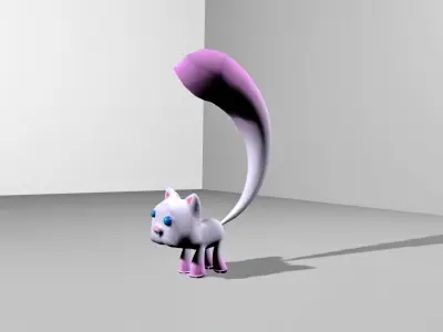 Cute cartoon kitty 3d model Free 3D model