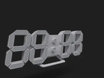 Digital clock Low-poly 3D model